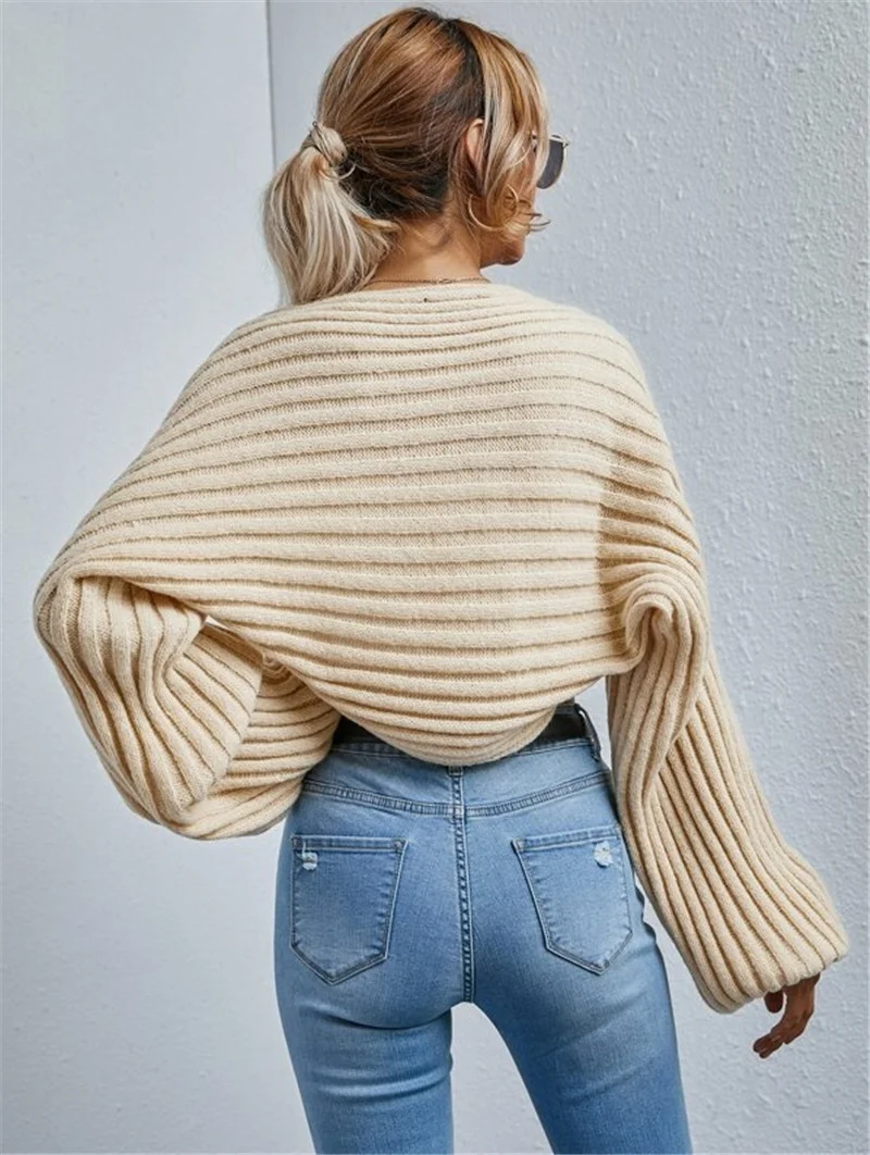 Athvotar Athvotar And Winter New Loose Knitted Cardigan Short Sweater Shawl Coat
