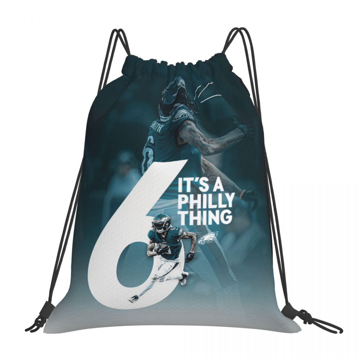 Philadelphia Eagles DeVonta Smith #6 Foldable Sports Gym Drawstring Bag