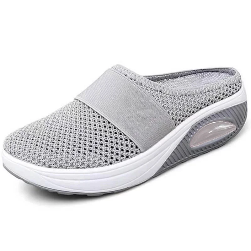 Qengg Women's shoes 2022 summer Breathable Mesh women slippers size 43 half drag platform Sandals women Beach Slippers zapatos mujer