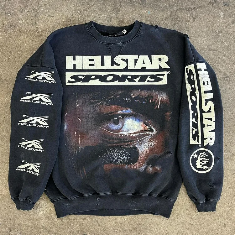 Vintage Hellstar Sports Graphic Washed Sweatshirt