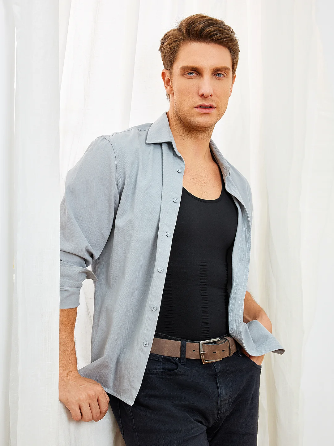 Seamless Elastic Belly Compression Tank Tops for Men