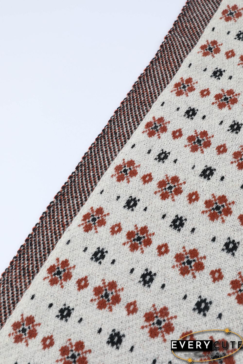 Multicolor Christmas Floret Knitted Shawl Wrap Scarf