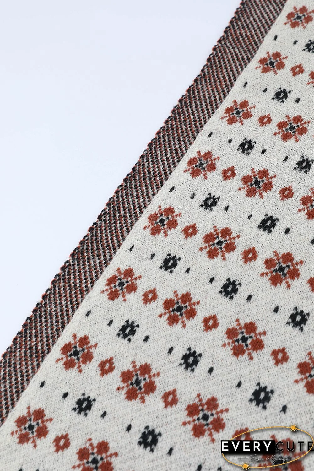 Multicolor Christmas Floret Knitted Shawl Wrap Scarf