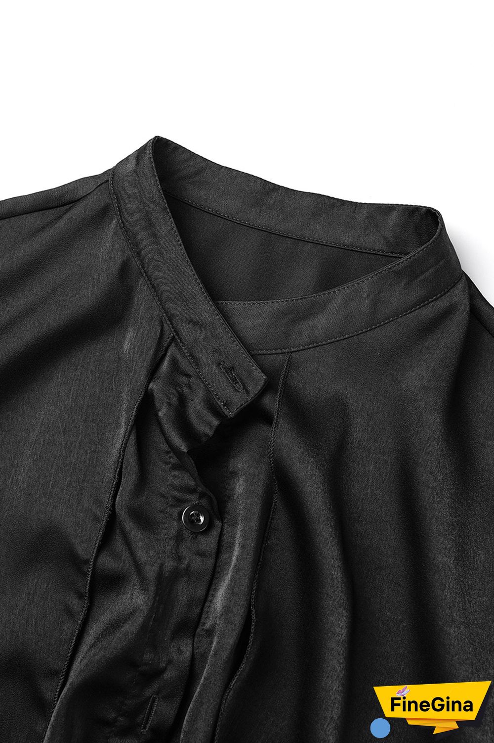 Burgundy Casual Solid Patchwork Shirt Collar Tops