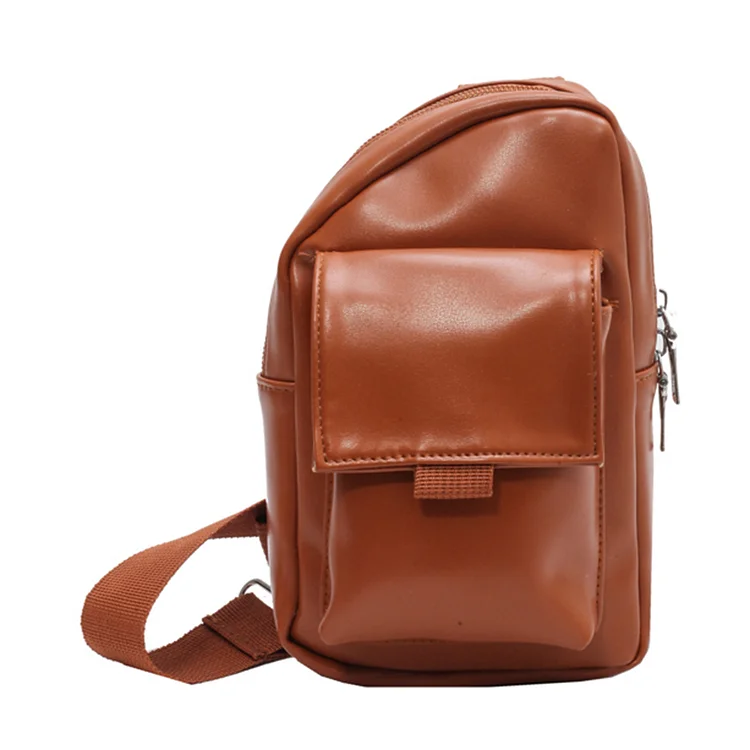 Chest Bag Casual Fashion Lady Crossbody Bag PU Leather Simple for Outdoor Hiking