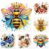 Bee Glass Bead Partial 11CT DIY Stamped Cross Stitch Kits for Beginners Adults Home Decor Cross Stitch Art and Crafts Kits 14.04x14.04in