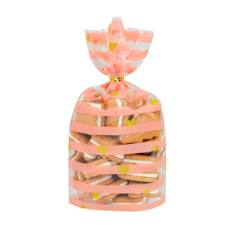 50Pcs Plastic Candy Bag Biscuit Cookie Packing Bags Christmas Gift Birthday Party Decoration Supplies Wedding Favors Baby Shower
