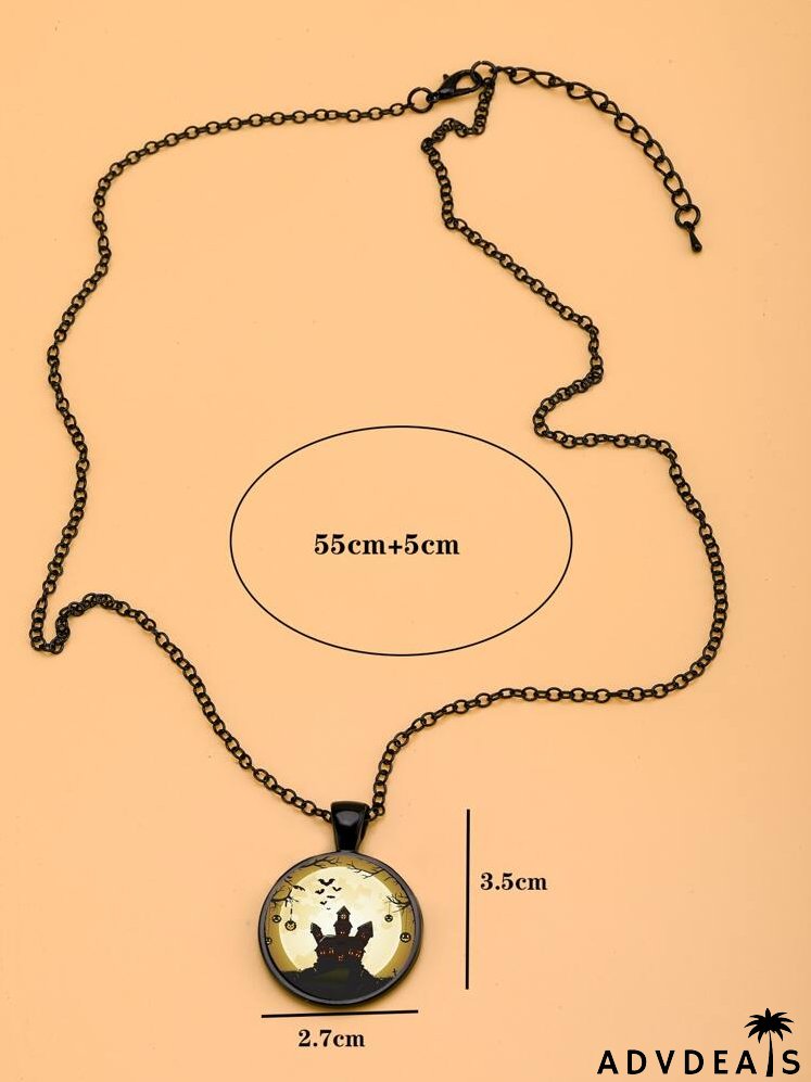 Halloween Round Pendant Necklace