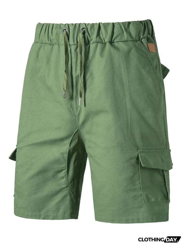 Men's Casual Multi Pockets Summer Sports Loose Drawstring Shorts