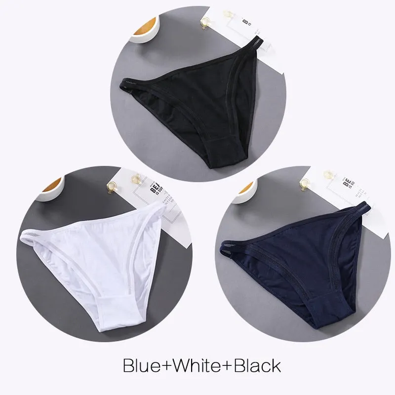 FINETOO Sexy Panties Women Underwear Waist Hollow Cotton Briefs For Girls Low-Rise Bikini Female Lingerie Comfortable Underpants
