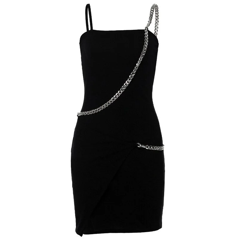 Awfesk 2023 Europe And The United States Show Same Chic Niche Designer Models Generation-Weary Rhinestone Sling Dress Female Trend