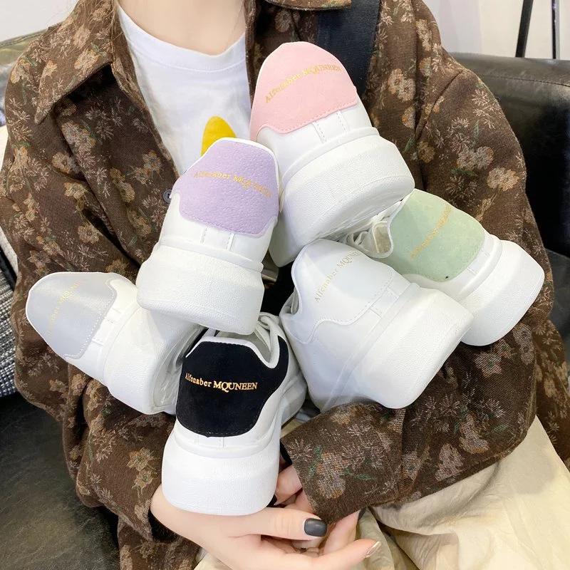 Breakj Women Causal Shoes Brand Spring Designer Wedges White Sneakers Platform Tenis Feminino Trainers Female Walking Vulcanized Shoes