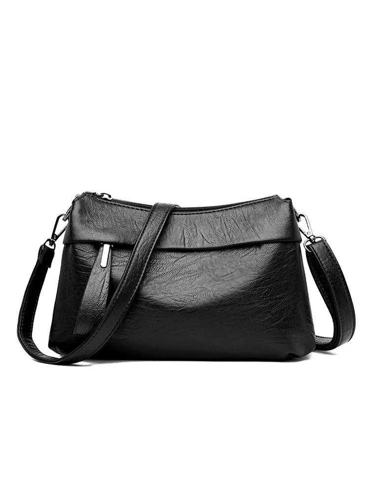 Large capacity Leather Small Square Shoulder Bag