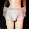Silky texture men's ultra-thin transparent boxer ice silk underwear