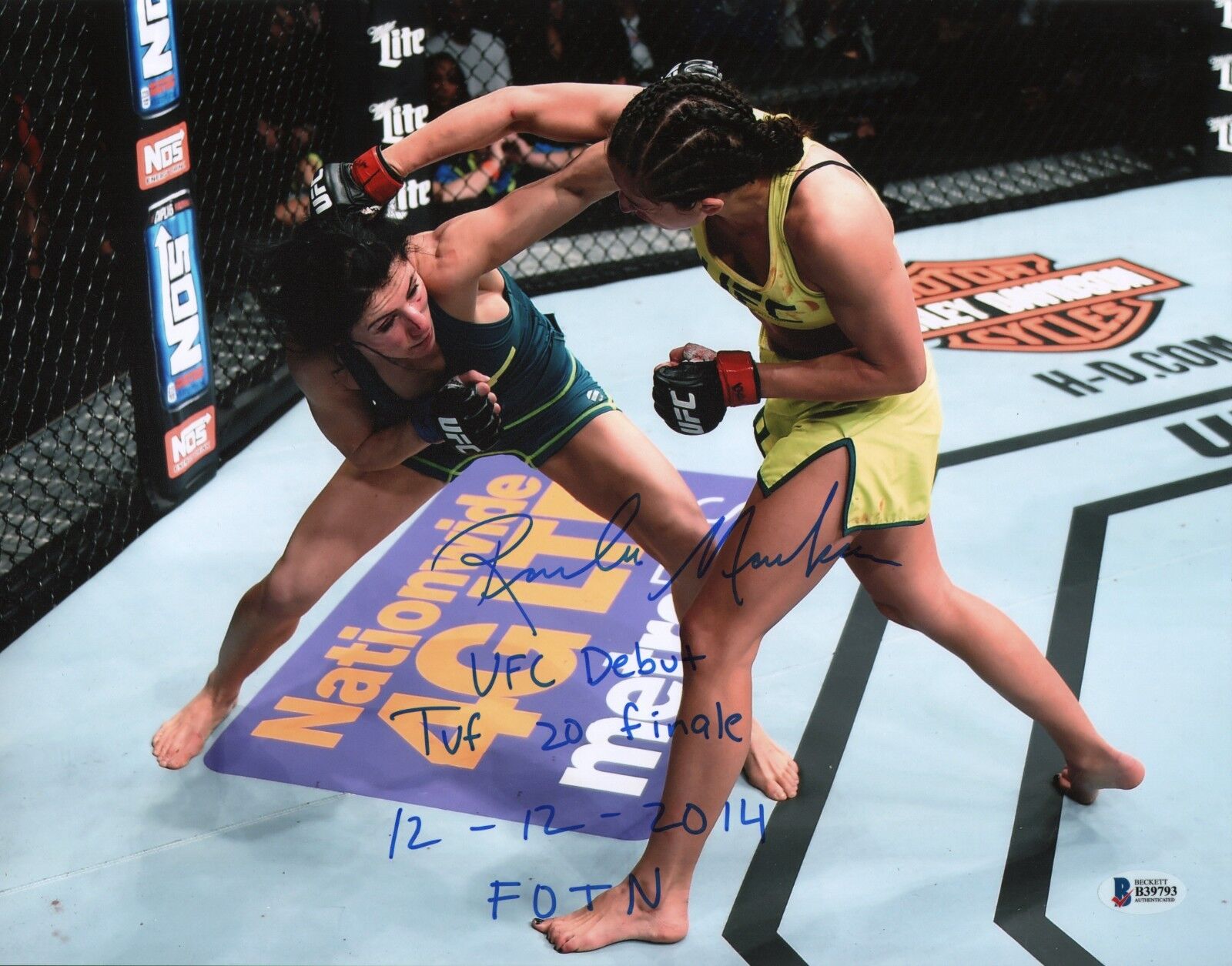 Randa Markos Signed 11x14 Photo Poster painting BAS Beckett COA TUF 20 Finale UFC Debut Picture