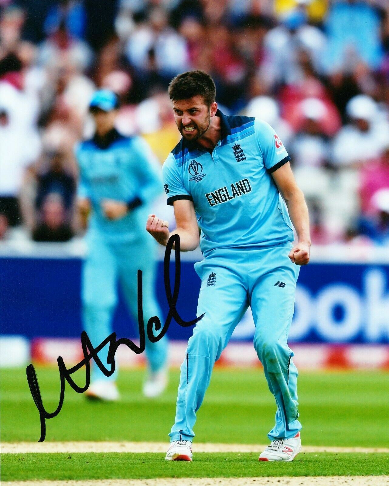 Mark Wood Signed 10X8 Photo Poster painting 2019 England CRICKET World Cup AFTAL COA (2541)