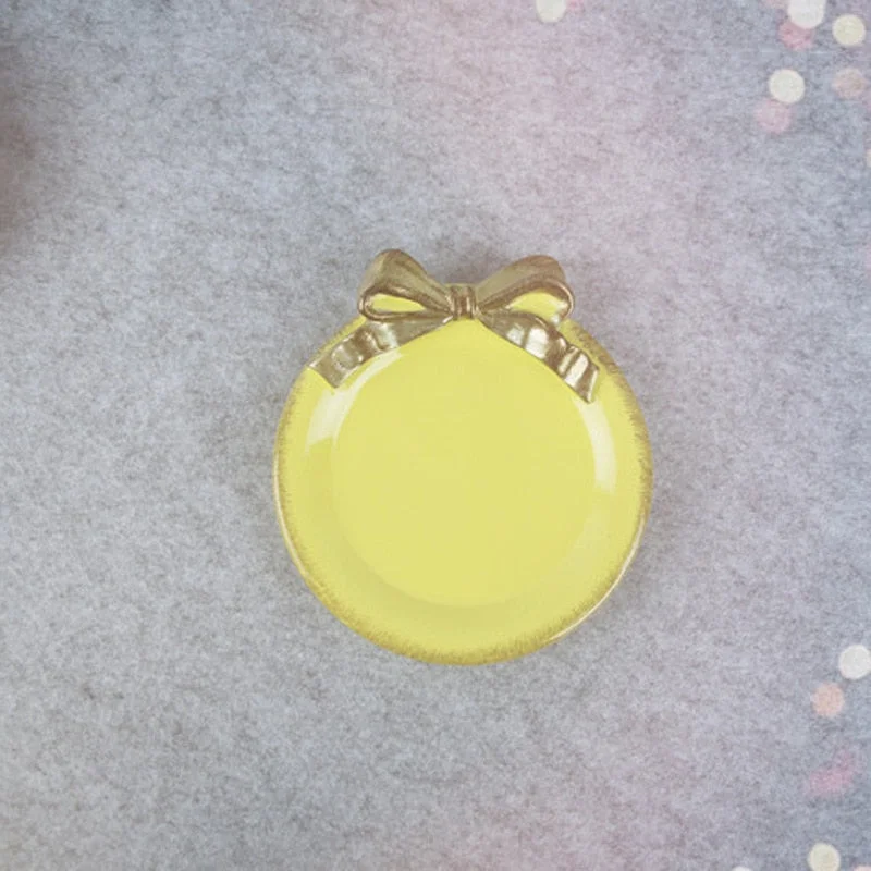 1PCS Resin rectangle Bowknot plates ice cream bowls Decoration Crafts Snack candy storage tray Jewelry dish Snack dish Gifts