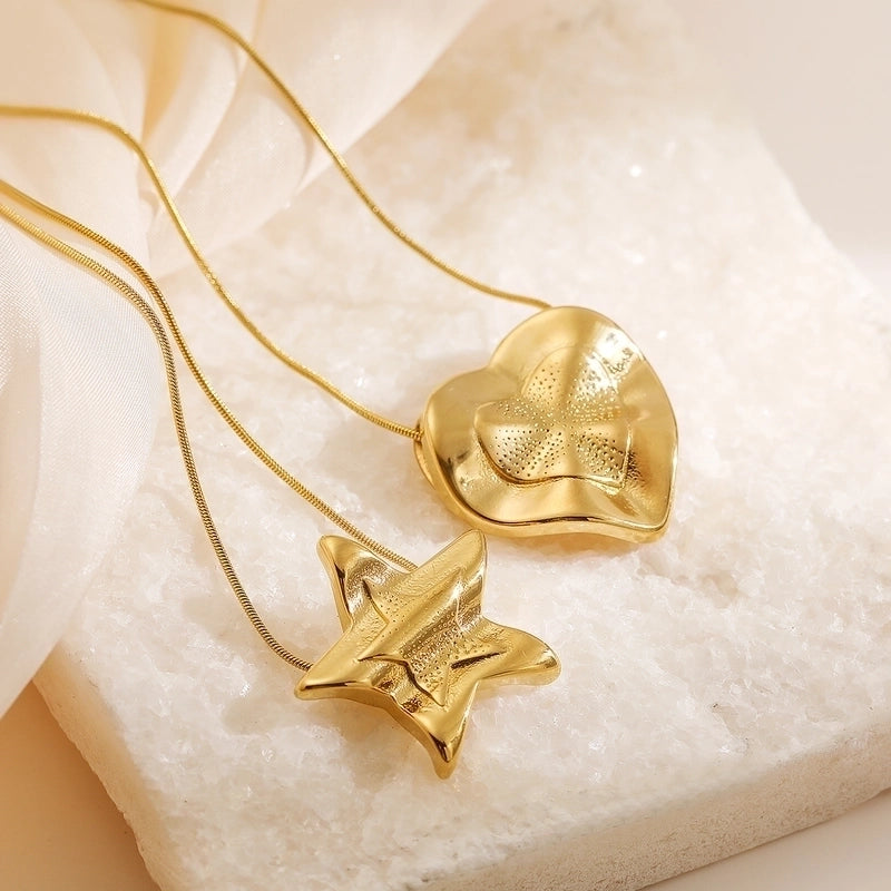 Hip-Hop Minimalist Solid Color 304 Stainless Steel 18K Gold Plated Plating Pendant Necklace