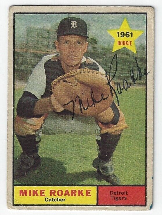 Autographed MIKE ROARKE Detroit Tigers 1961 TOPPS Card #376 w/ COA