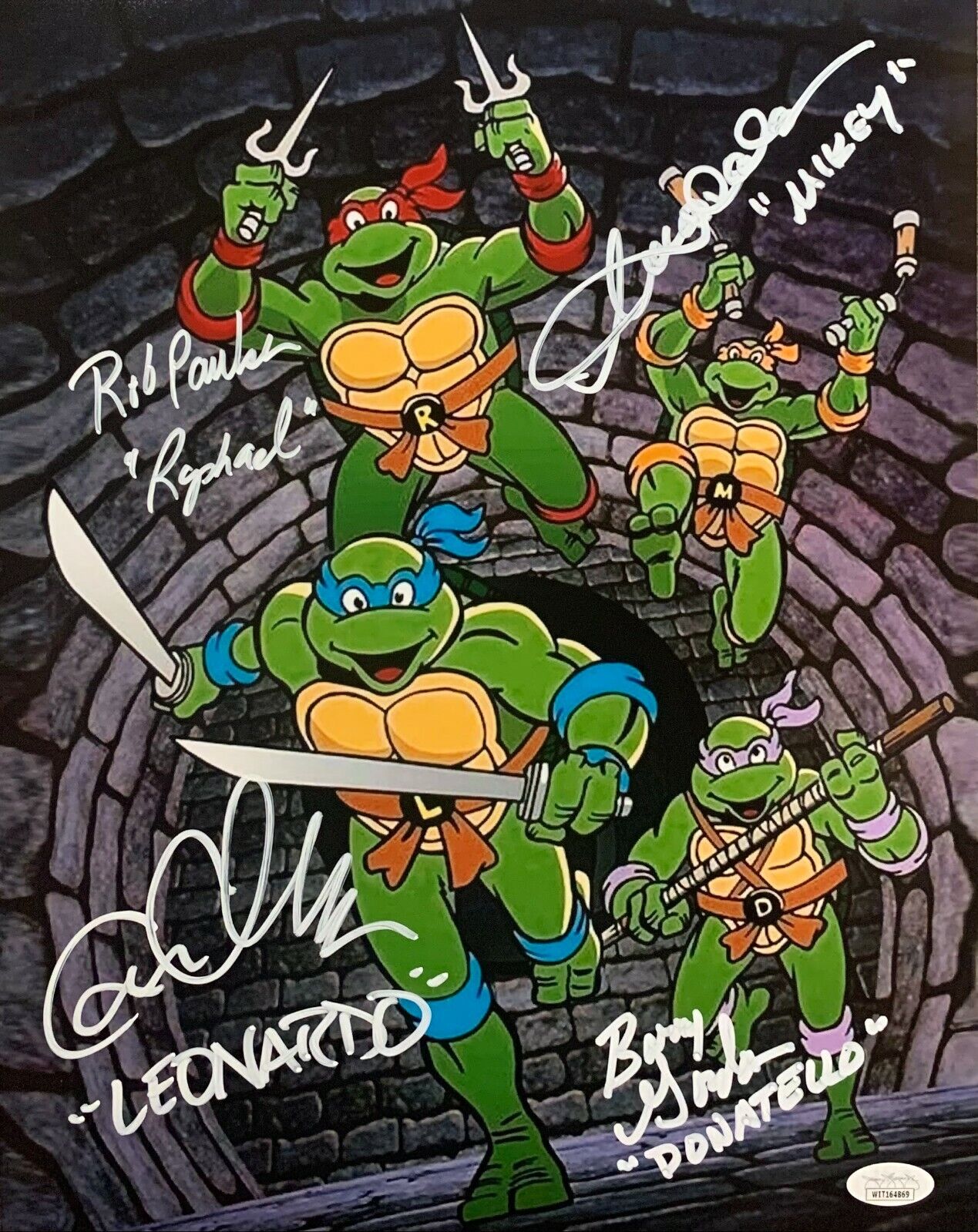 Teenage Mutant Ninja Turtles cast signed inscribed 11x14 Photo Poster painting JSA Witness TMNT