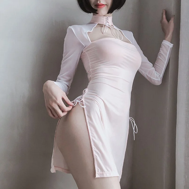 Vintage Vampire Hollow out Costumes Sexy Backless Long Fancy Dress Erotic Sleepwear Womens Devil Cosplay Lingerie