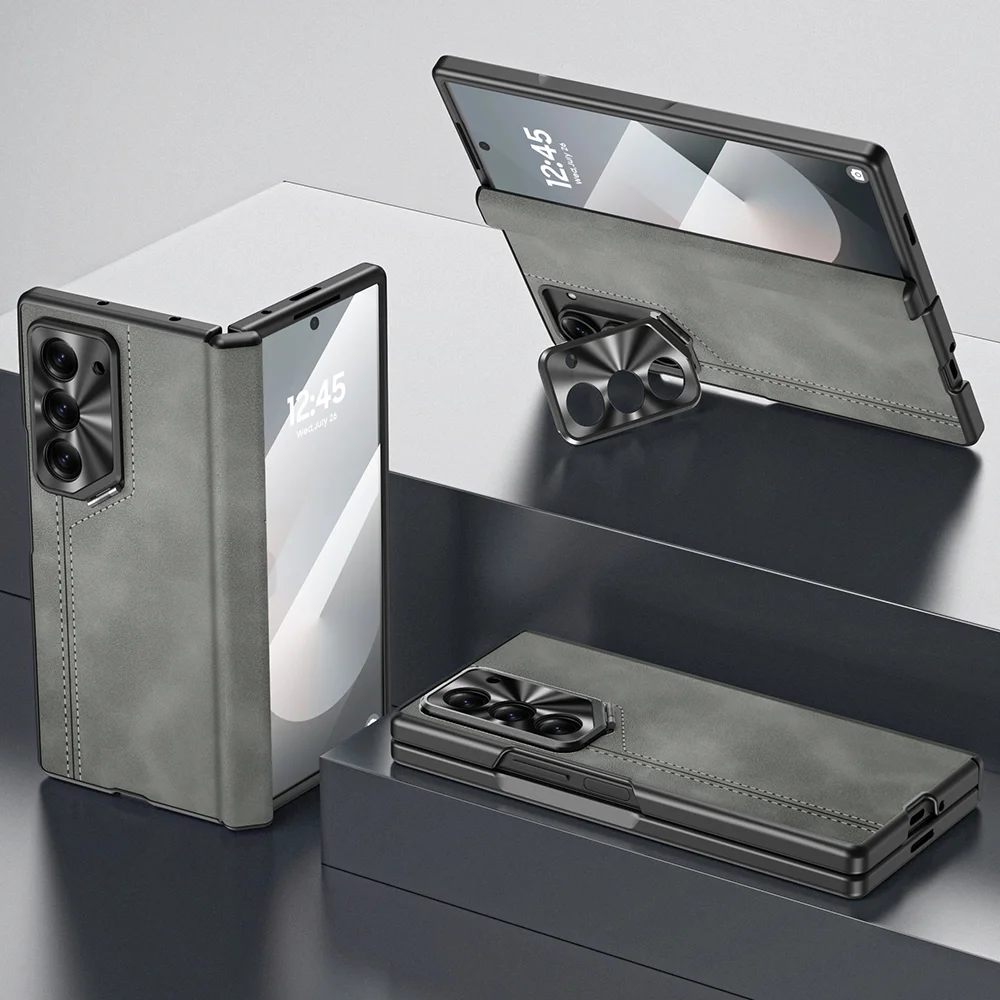 For Samsung Galaxy Z Fold6 Phone Case Lens Bracket With Front Glass Hinge Protection For Galaxy ZFold 6 Phone Cover