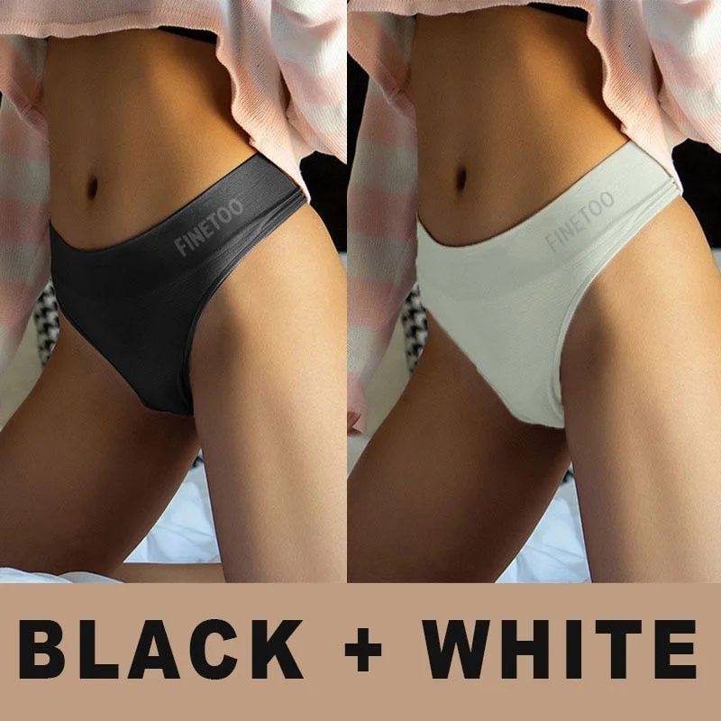 M-2XL Bodyshaper Panties Women Underwear 2PCS/Set Panties Female Lingerie Sexy G-string Underpants Solid Color Pantys Body Slim