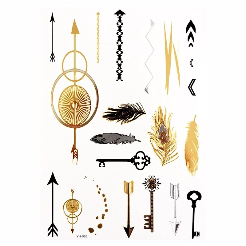 Temporary Tattoos, Henna Tattoo Flash Metallic Silver Gold Tattoos Boho Body Tattoos for Women Kids