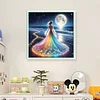 (Counted/Stamped) Beach Rainbow Dress Girl-18CT Cross Stitch 35*35cm/13.78*13.78in