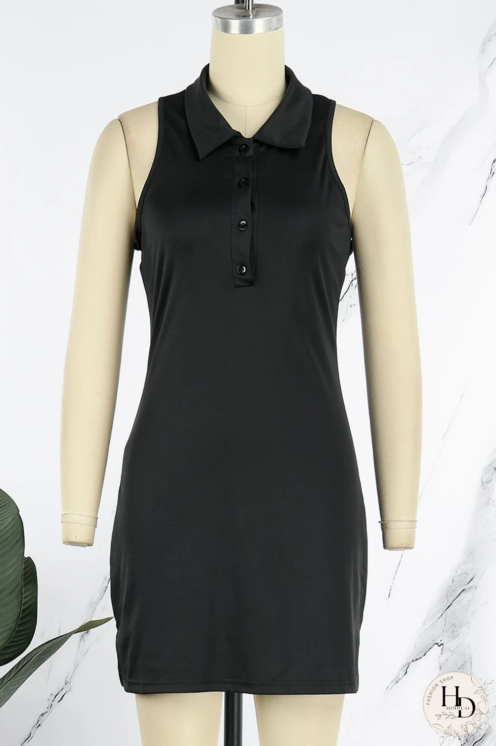 Black Sexy Solid Patchwork Turndown Collar Pencil Skirt Dresses