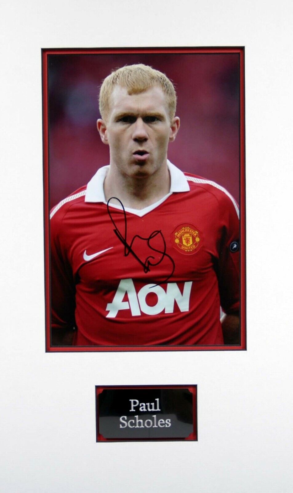 Paul SCHOLES Signed & Mounted 12x8 Photo Poster painting 1 AFTAL COA Manchester United Legend