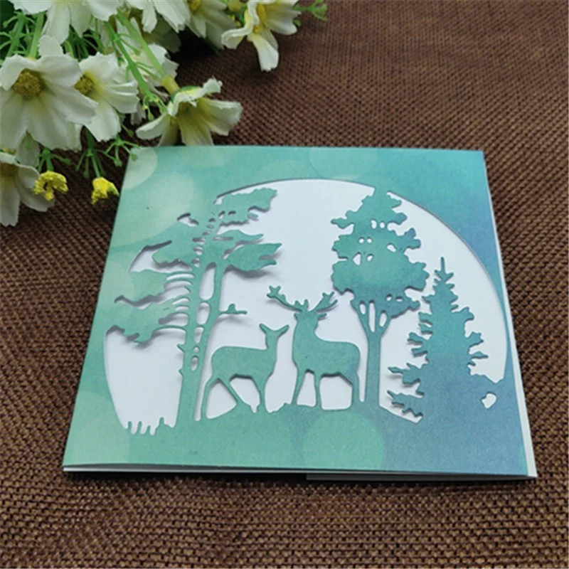 Nigikala Tree Animal Metal Cutting Dies Stencils Scrapbooking Decorative Embossing Folder Carbon Steel Paper Card DIY Die Cuts