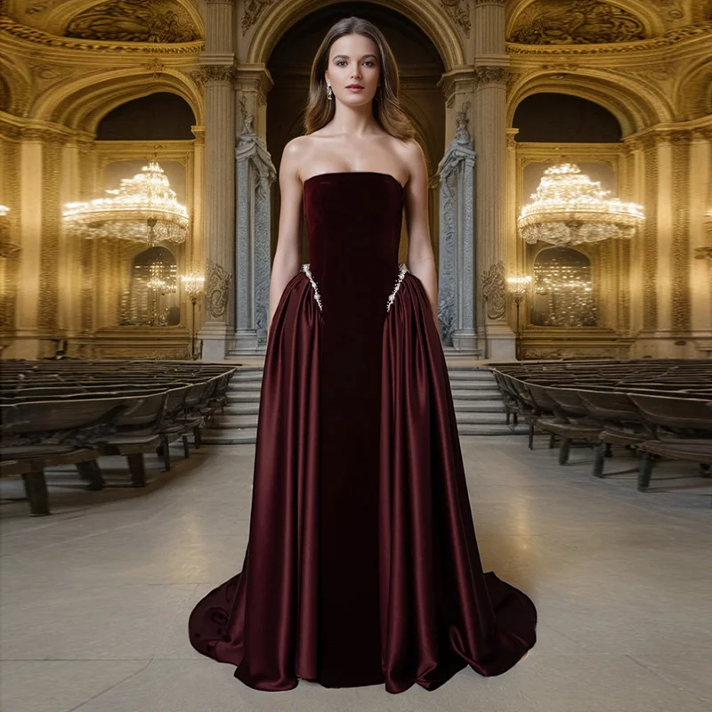 Uaang Temperament Famous Style Dress Dress 2025 New Folding Diamond Design Tradiate Long Dress Dress Women's Summer