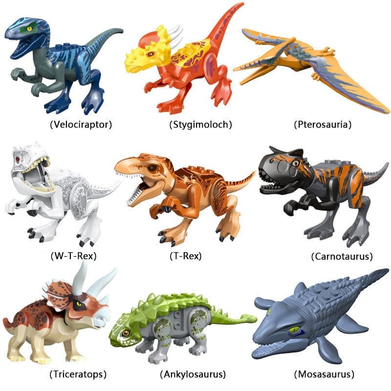 5‘’ Mini Dinosaur Jurassic Theme DIY Action Figures Building Blocks Toy Playsets