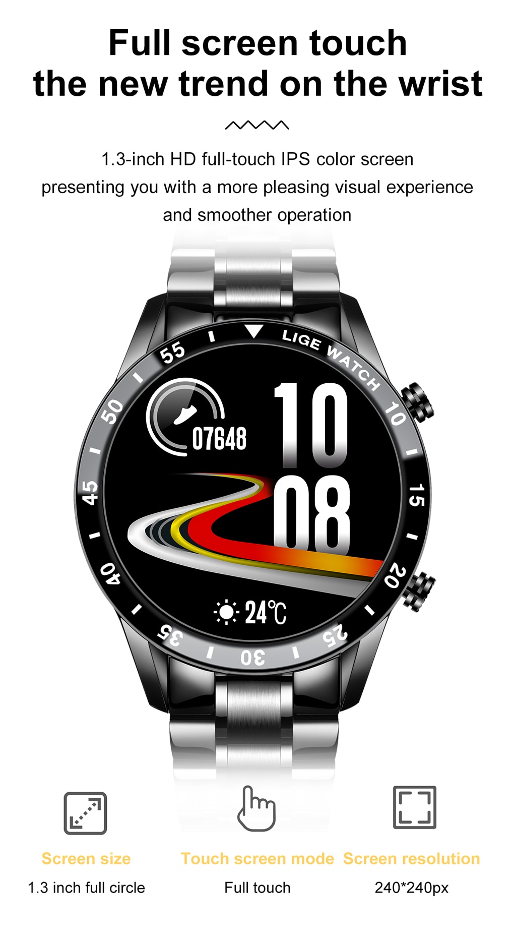LIGE-2021-Full-Circle-Touch-Screen-Steel-Band-Luxury-Bluetooth-Call-Men-Smart-Wa