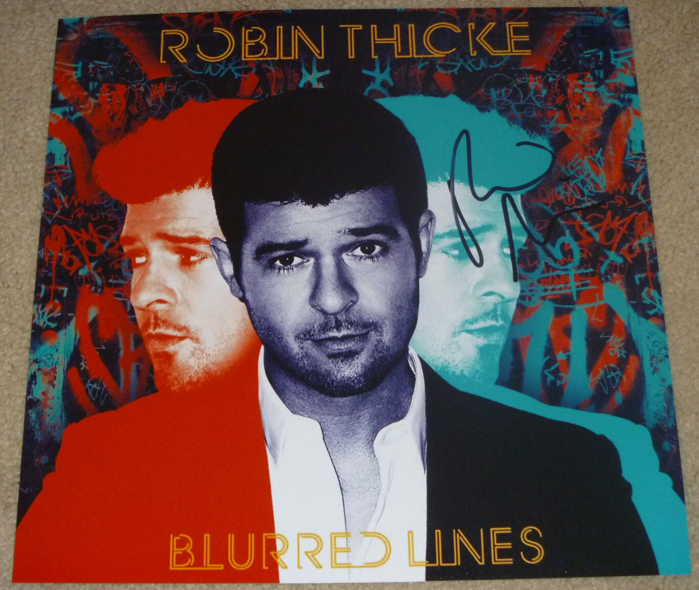 Robin Thicke Authentic Signed 12x12 Blurred Lines Photo Poster painting Autographed