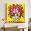 Framed Peony Vase -  DIY Button Art Painting Kit for Creativity DIY Pearl Dot Crafts for Gift Home Wall Decor 30*30CM