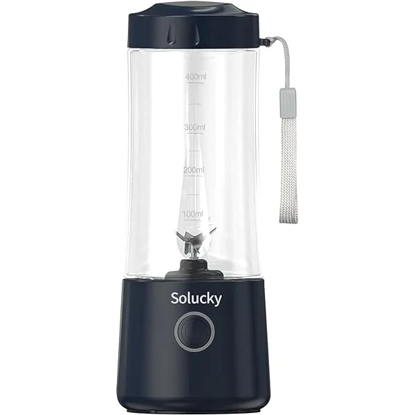 Portable Blender,Personal Size Blender, 14 oz Mini Juicer Cup, Household Fruit Mixer, Small Blender for Shakes and Smoothies, USB Rechargeable with 6 Blade, Ideal for Travel, Home and Office
