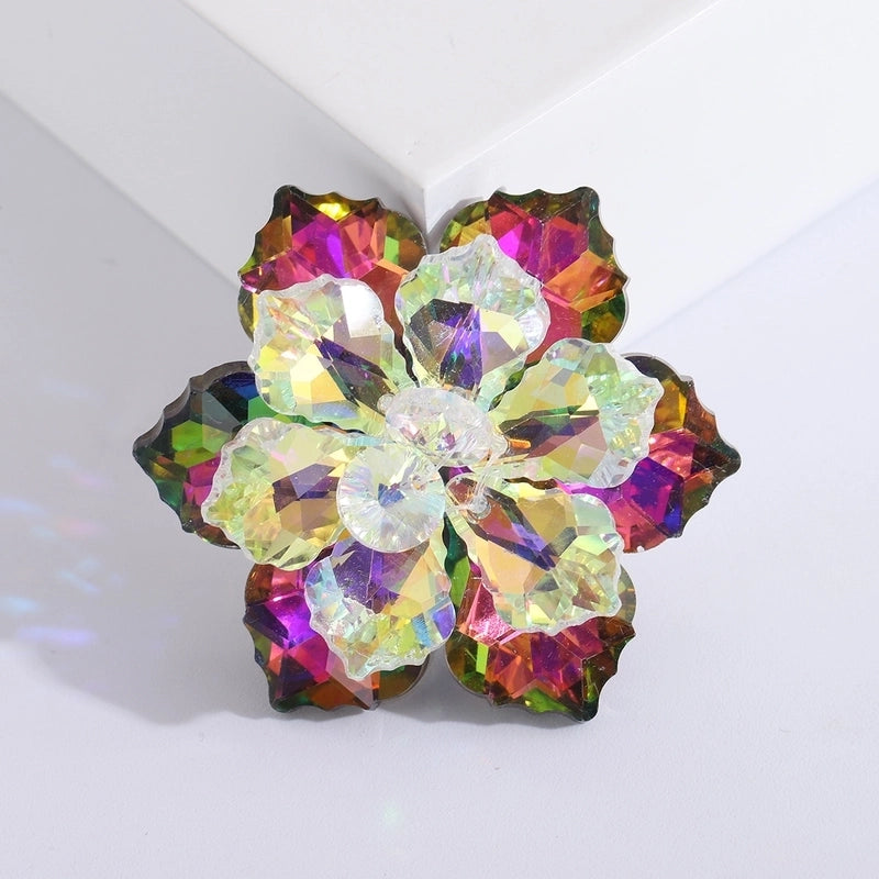 Sweet Pin Flower Alloy Inlay Artificial Crystal Women’s Brooches
