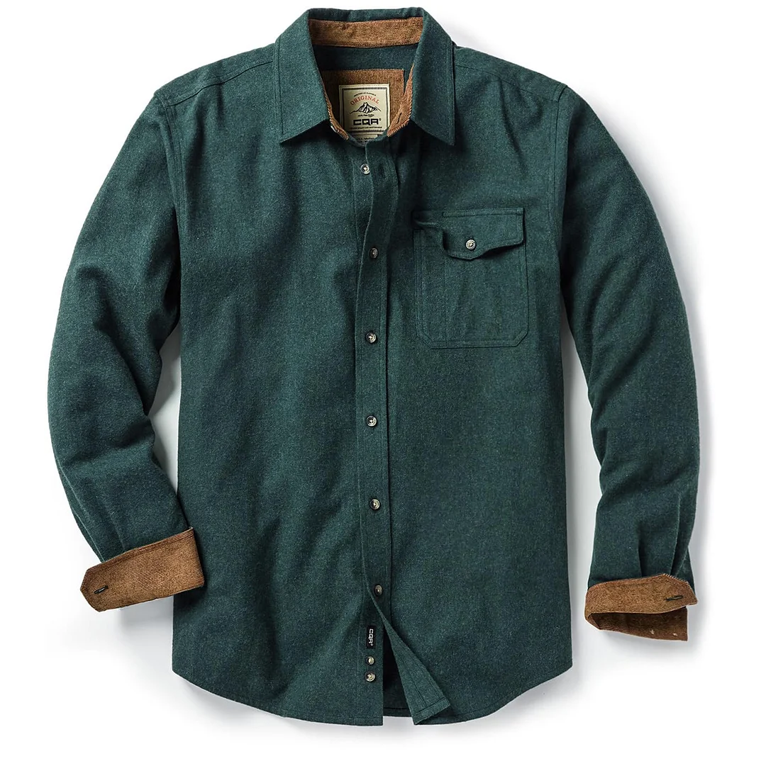 Men's Buck Camp Flannel Plaid Shirt Jacket、、URBENIE