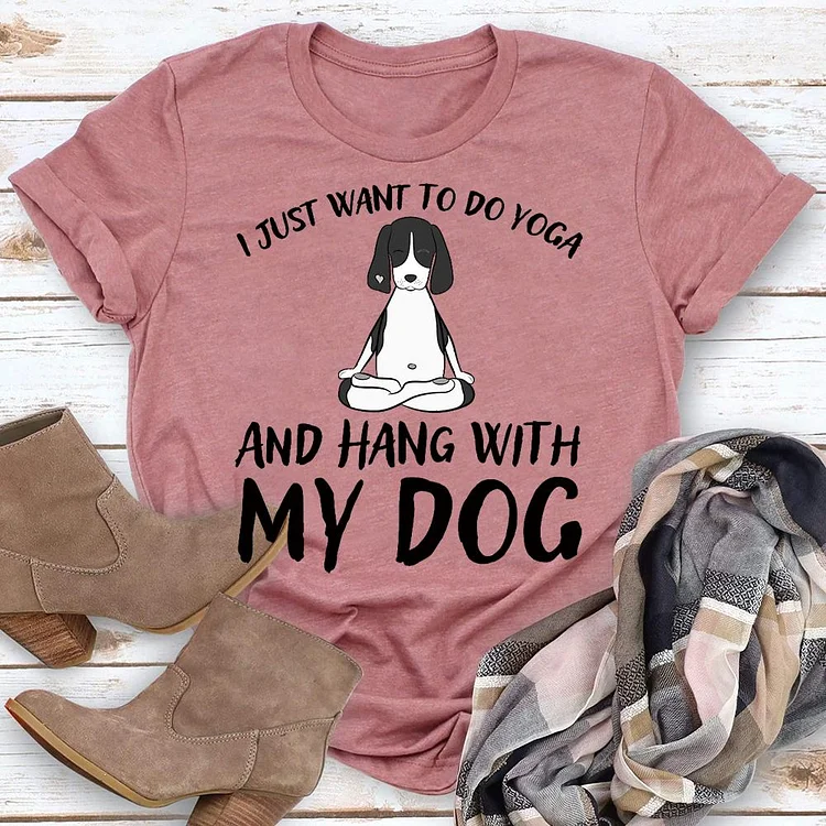 I just Want to do Yoga And Hang With My Dog T-Shirt Tee-05112-Annaletters