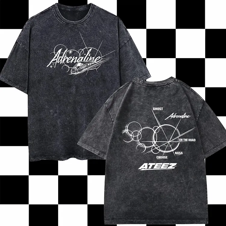 Ateez Golden Hour Part 4 Adrenaline Tracklist Washed T-Shirt
