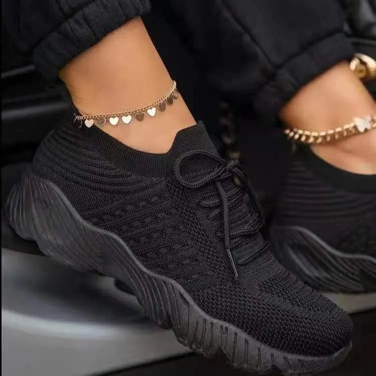 Women Sneakers Shoes 2021 Fashion Lace Up Platform Shoes Size 43 Mesh Casual Sports Shoes Woman Vulcanize Shoes Zapatillas Mujer