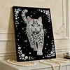 (30x40cm)DIY Pearl Painting Framed Cat Handmade Pearl Material Art Kit Living Room Decor