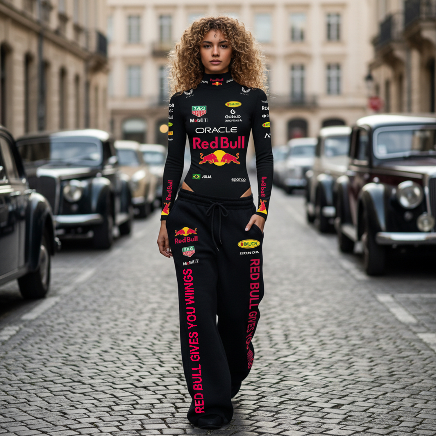 Fashion Racing Print Suit