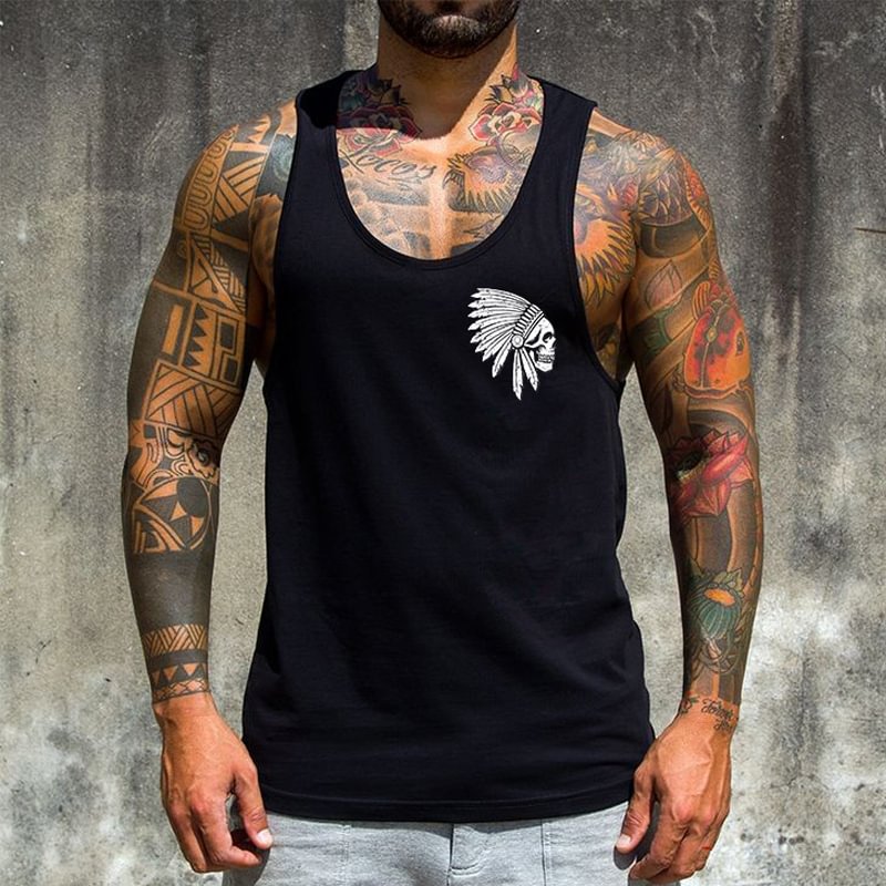 Vintage Casual Chief Print Vest