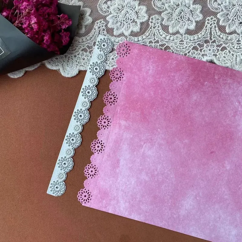 Metal Cutting Dies 7pcs Lace Flower Border Diy Scrapbooking Photo Album Decorative Embossing Paper Card Crafts
