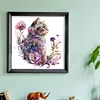 Flowers And Cat - 16CT Stamped Cross Stitch 40*40cm/15.75*15.75in