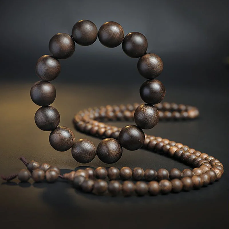 108 Mala Beads Agarwood Peace Strength Calm Bracelet