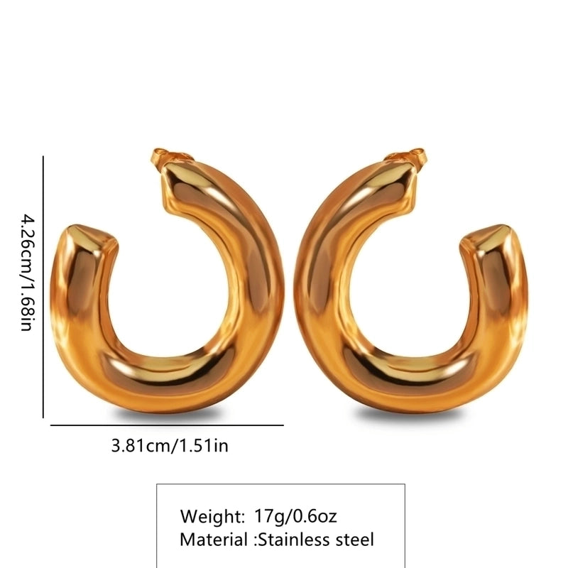 1 Pair Classic Style Asymmetrical Plating Hollow Out 304 Stainless Steel Imitation Gold  Ear Studs